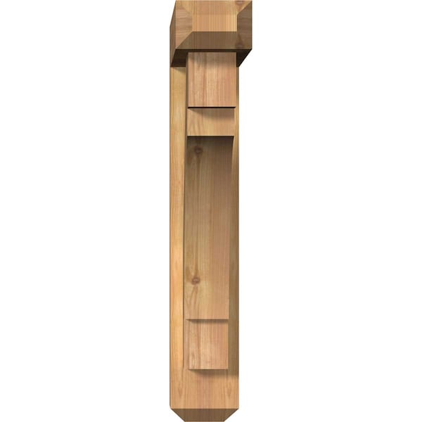 Merced Craftsman Smooth Bracket W/ Offset Brace, Western Red Cedar, 5 1/2W X 24D X 32H